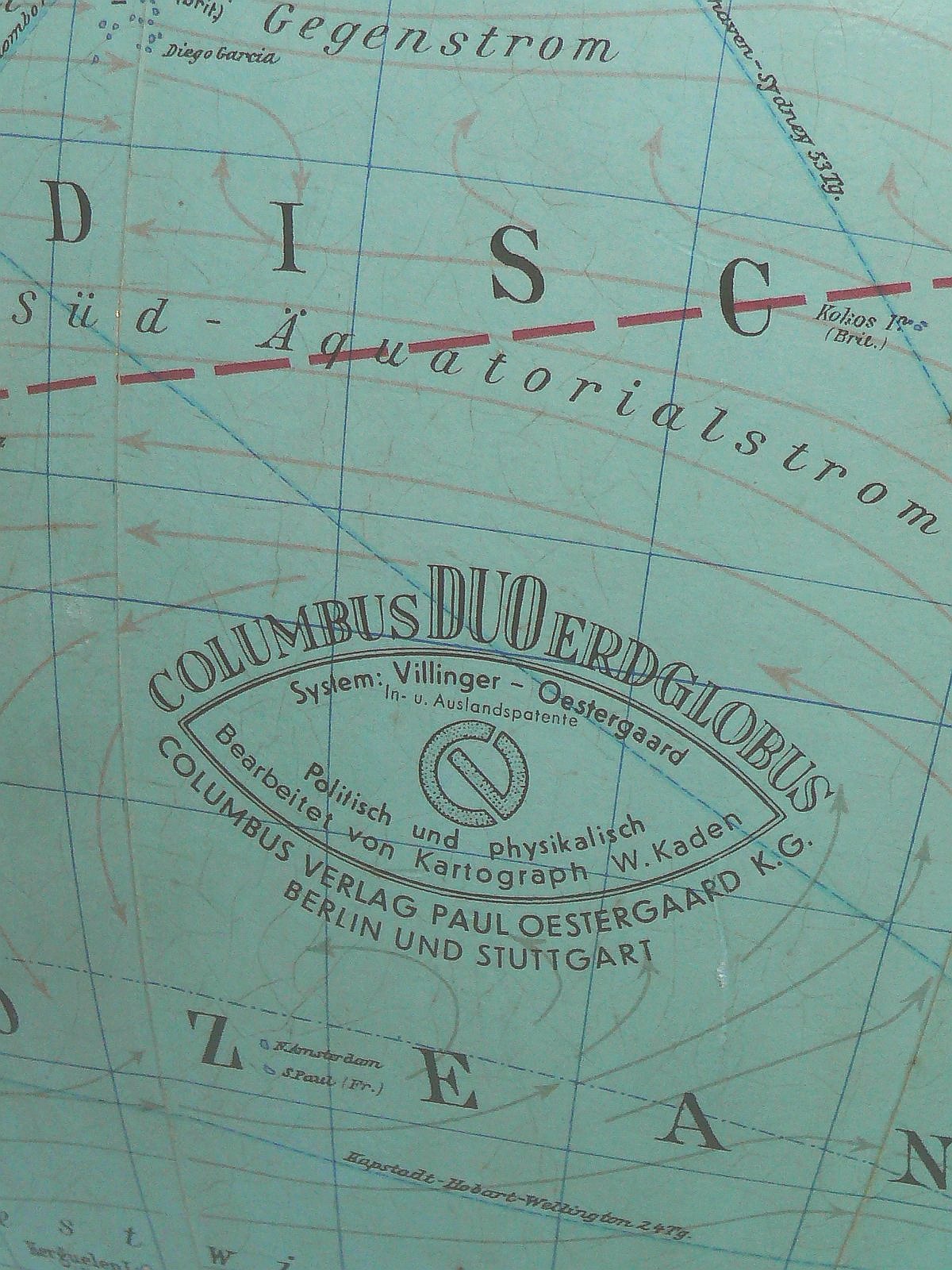 Erdglobus, terrestrial globe, Columbus