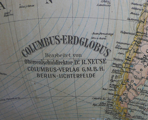 Erdglobus, terrestrial globe, Columbus-Verlag GmbH (1919 – heute)